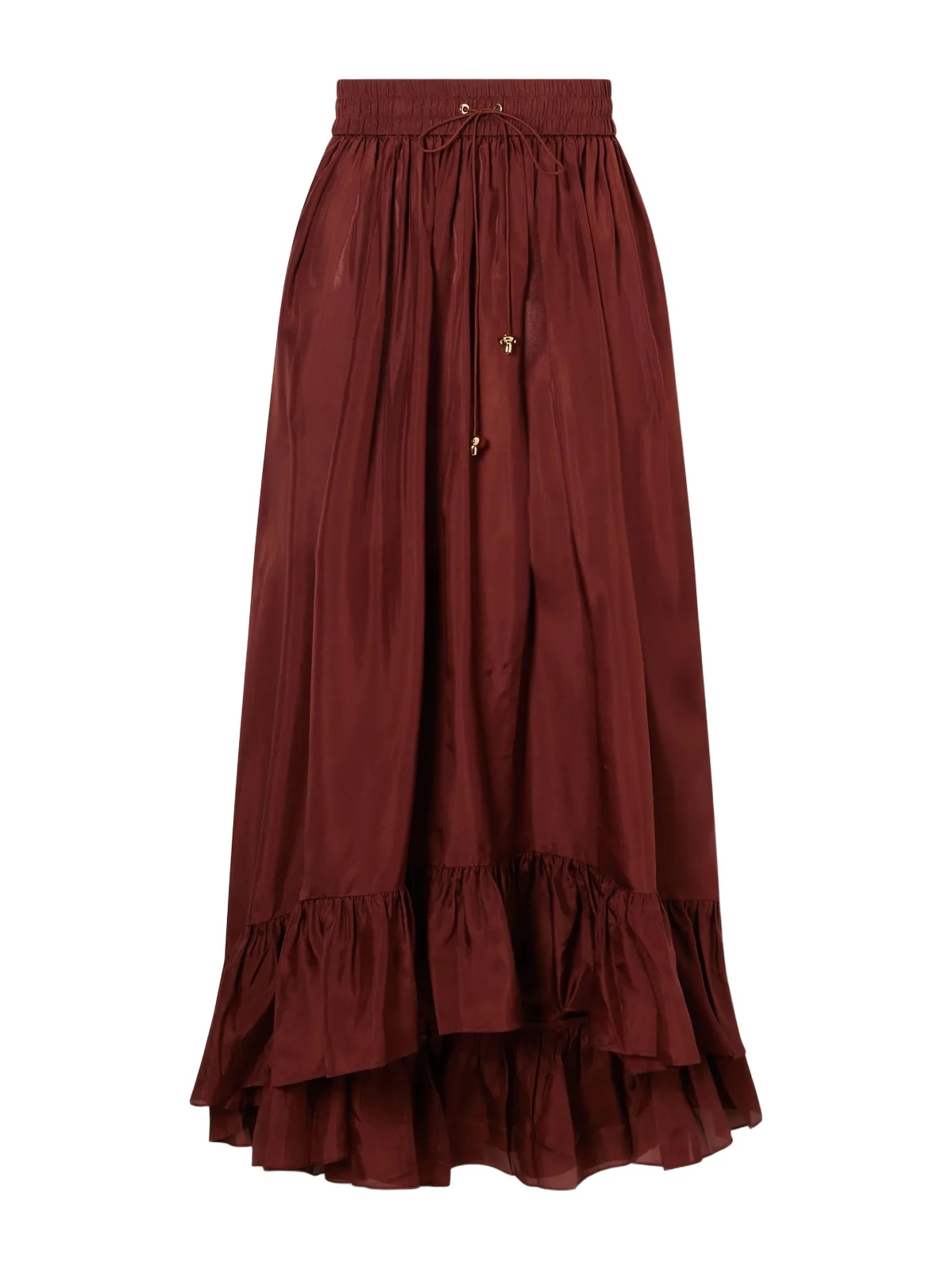 Aster Ruffled Silk Maxi Skirt