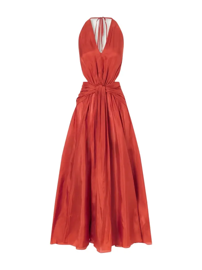 Zimmermann Indra Knotted Silk Halterneck Maxi Dress | Image 1 Zimmermann Indra Knotted Silk Halterneck Maxi Dress | Image 1