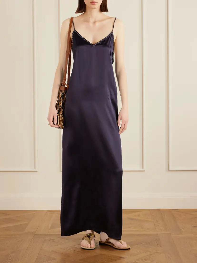 Isabel Marant Leza Studded Silk-satin Midi Dress | Thumbnail 2 Isabel Marant Leza Studded Silk-satin Midi Dress | Thumbnail 2