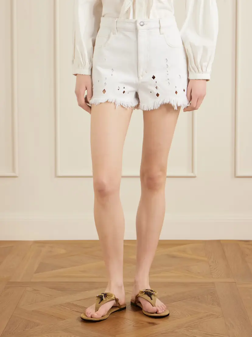 Isabel Marant Aecia Embroidered Denim Shorts | Thumbnail 3