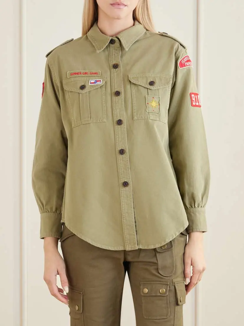 Isabel Marant Umberta Appliquéd Cotton-gabardine Shirt | Thumbnail 3