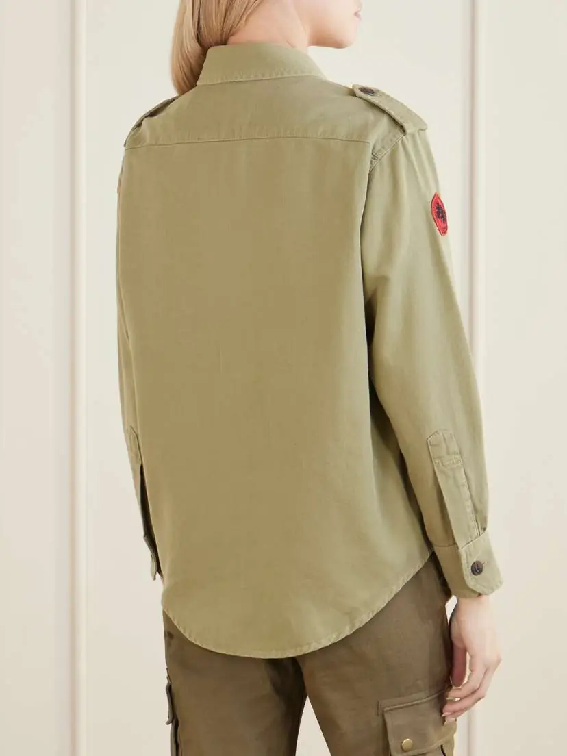 Isabel Marant Umberta Appliquéd Cotton-gabardine Shirt | Thumbnail 4