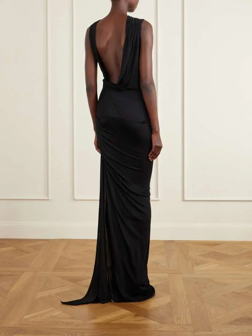 Rick Owens Shailee Draped Jersey Gown | Thumbnail 3 Rick Owens Shailee Draped Jersey Gown | Thumbnail 3