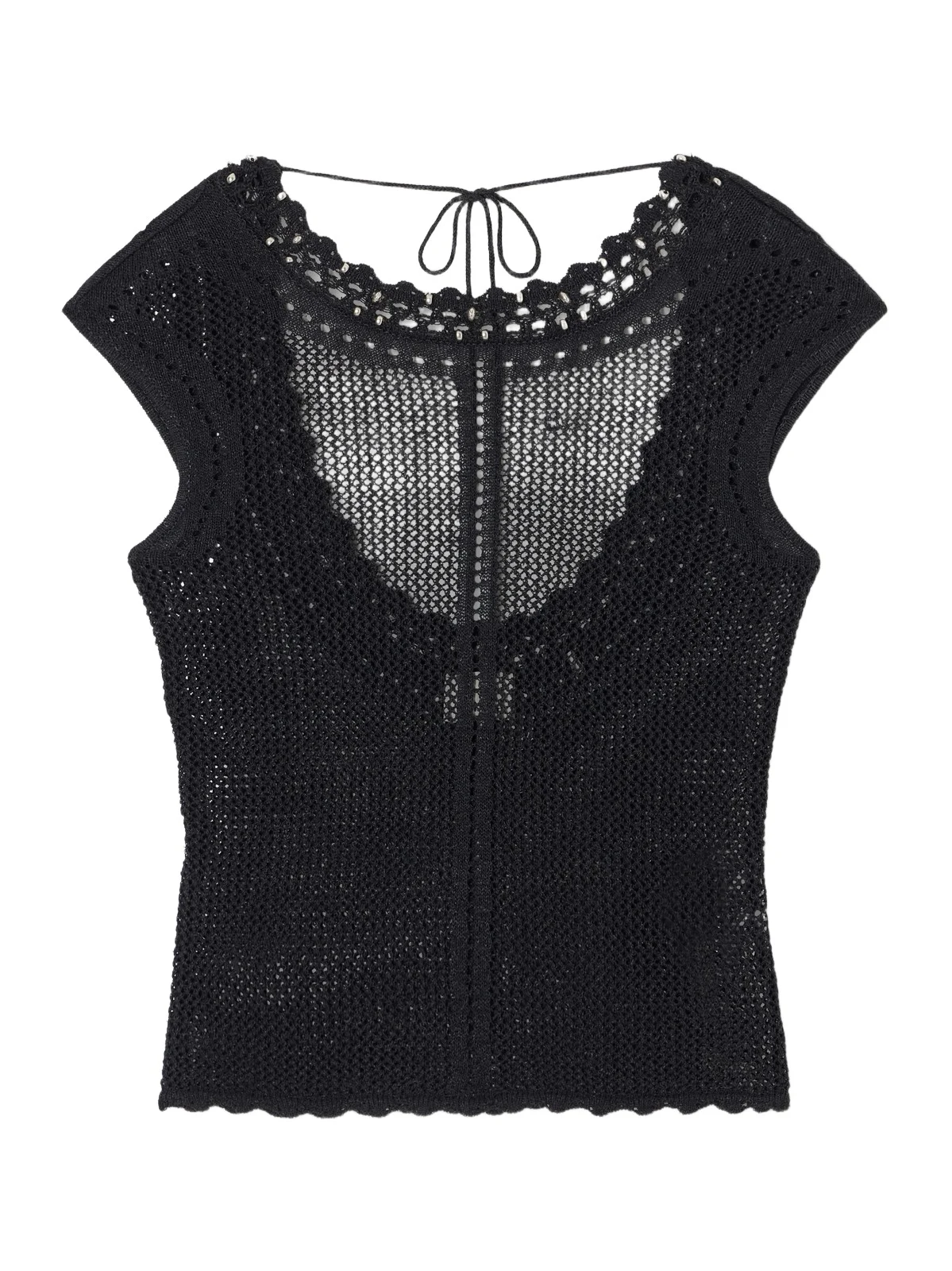 Isabel Marant Metorie Embellished Crochet-knit Cotton-blend Tank