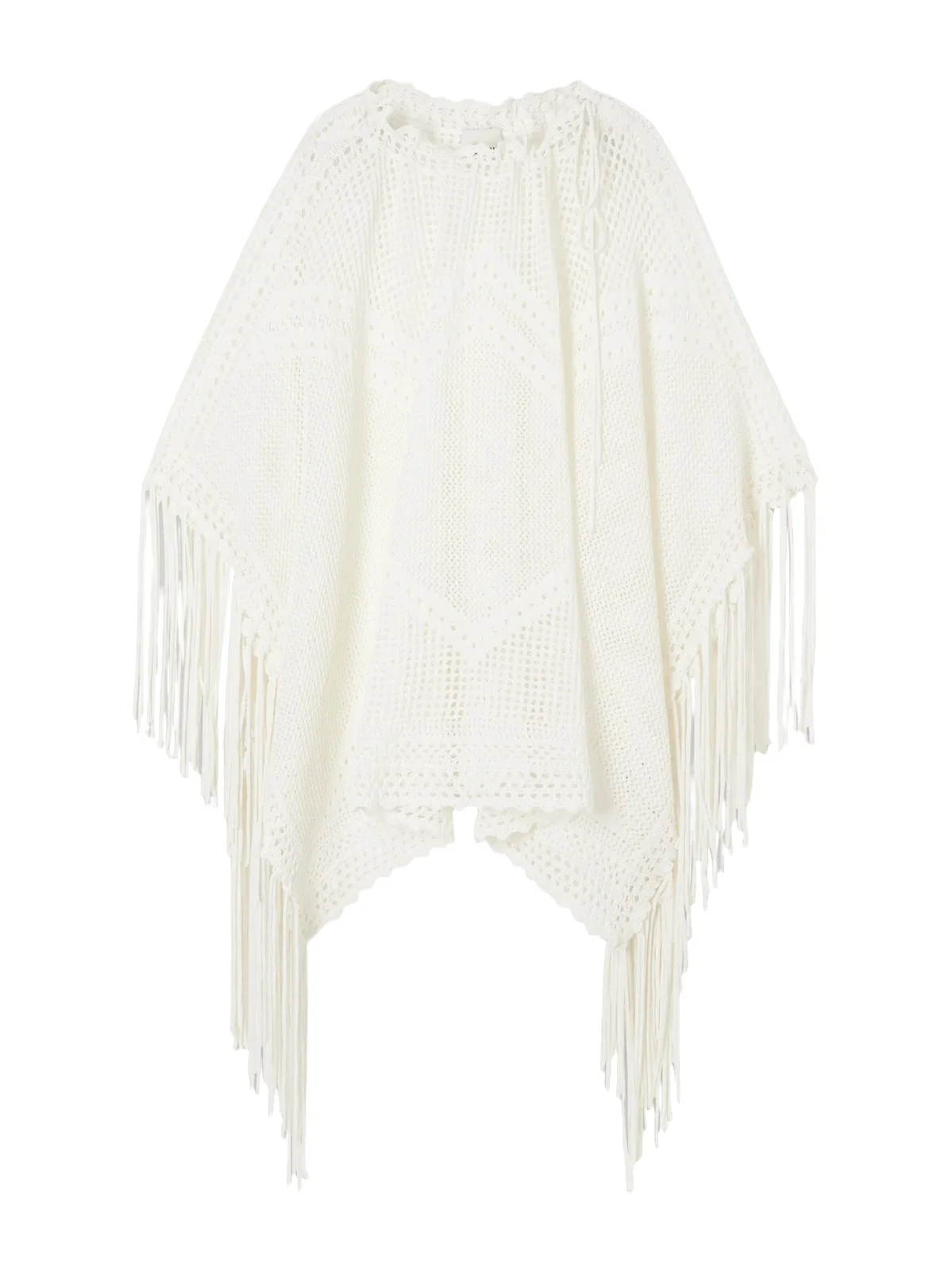 Metilia Crochet-knit Fringed Cotton Top Metilia Crochet-knit Fringed Cotton Top