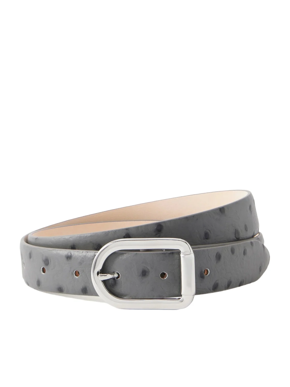 Mija Ostrich-effect Leather Belt Mija Ostrich-effect Leather Belt