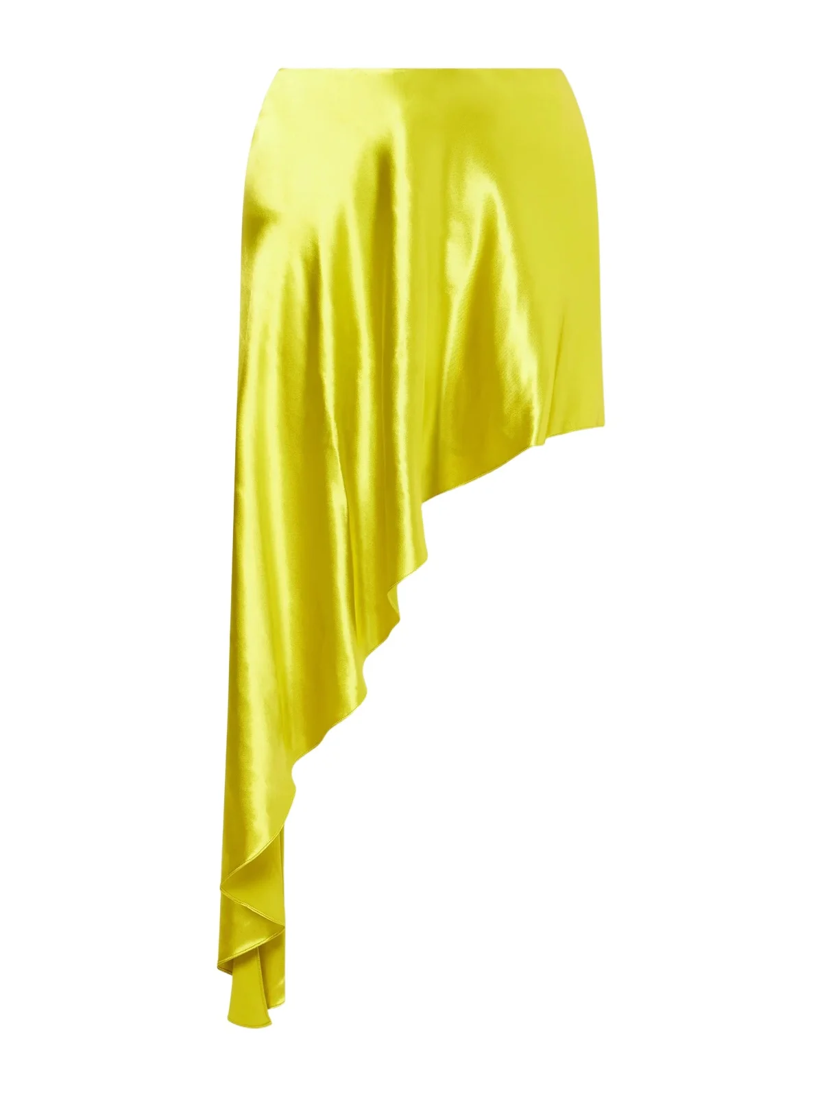 Asymmetric Satin Midi Skirt