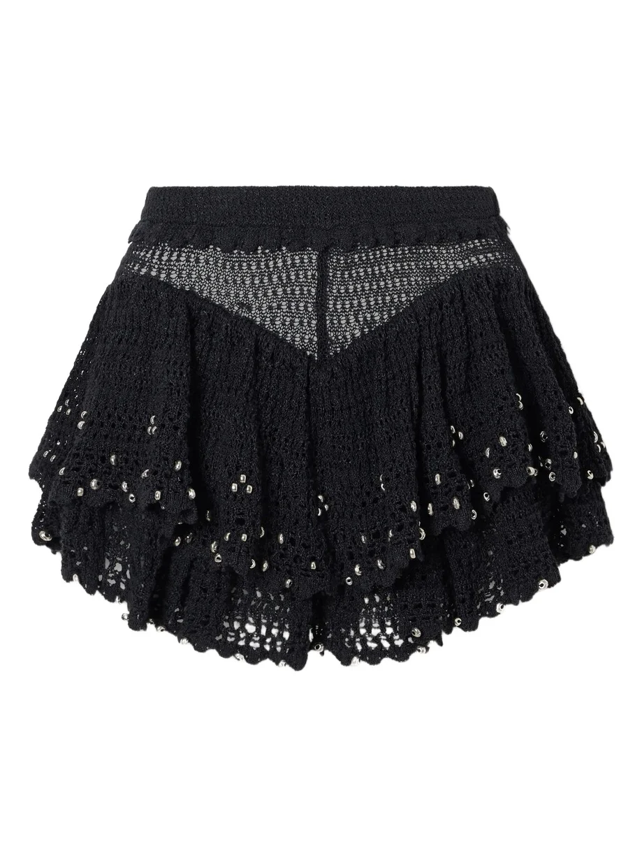 Metuanie Crochet-knit Embellished Cotton-blend Shorts Metuanie Crochet-knit Embellished Cotton-blend Shorts