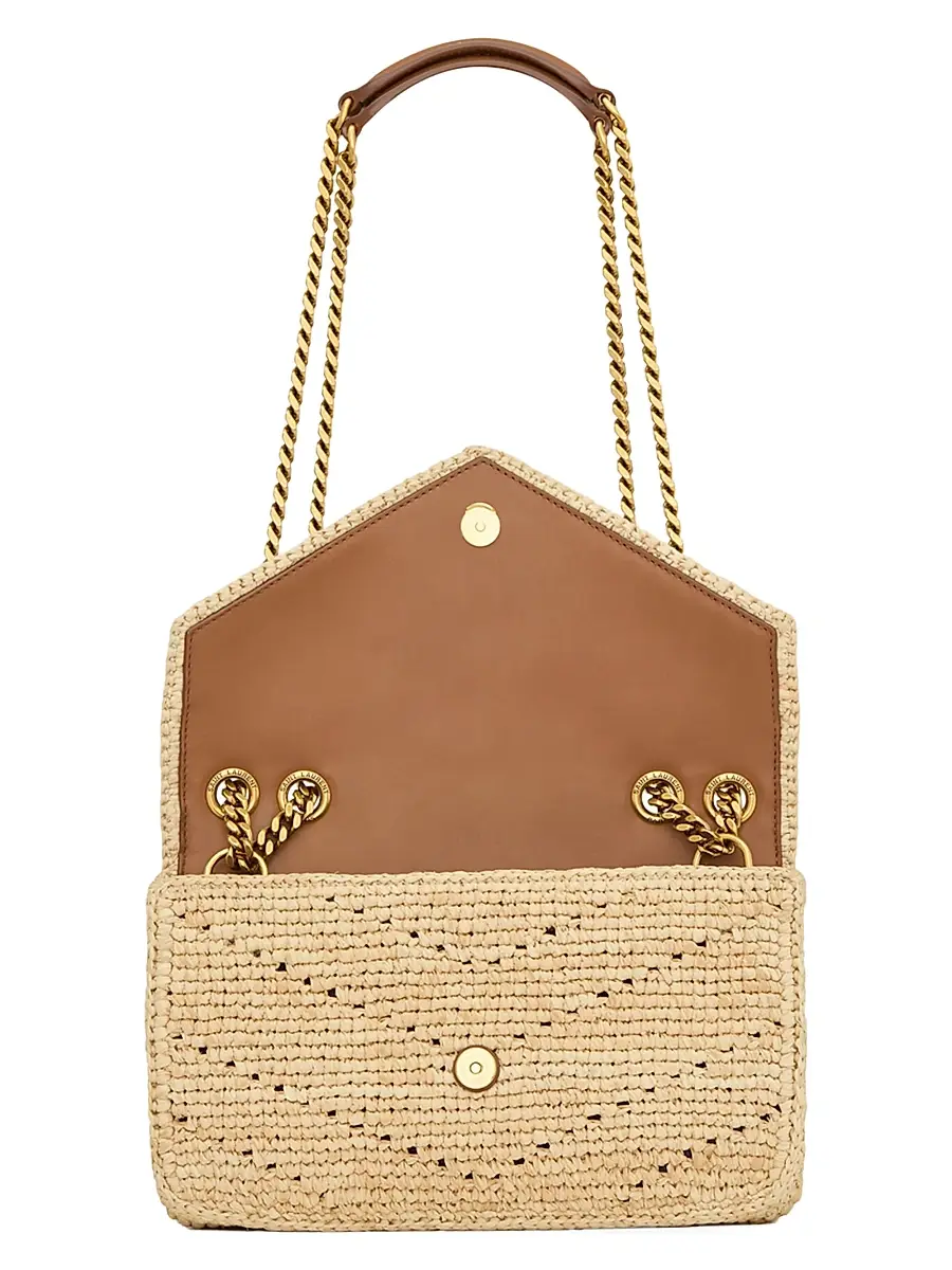 Saint Laurent Women's Loulou Shoulder Bag in Raffia - Natural | Thumbnail 2 Saint Laurent Women's Loulou Shoulder Bag in Raffia - Natural | Thumbnail 2