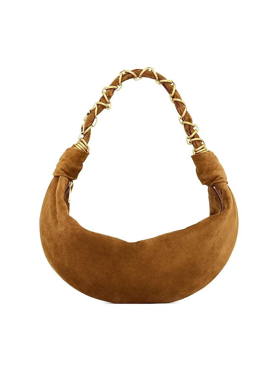 Saint Laurent Women's Amalia Hobo Top Handle Bag in Suede - Caramel Cognac | Image 1 Saint Laurent Women's Amalia Hobo Top Handle Bag in Suede - Caramel Cognac | Image 1