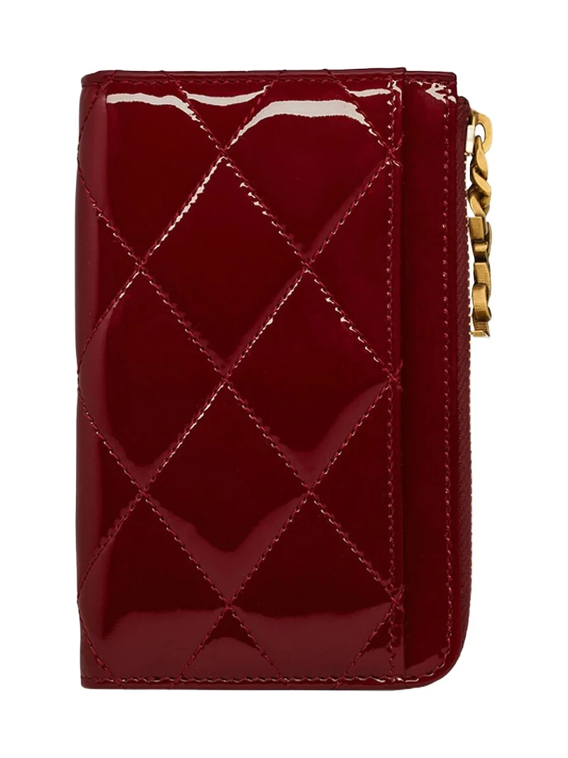 Saint Laurent Women's Cassandre Bijou Zip Card Case in Patent Leather - Grenade