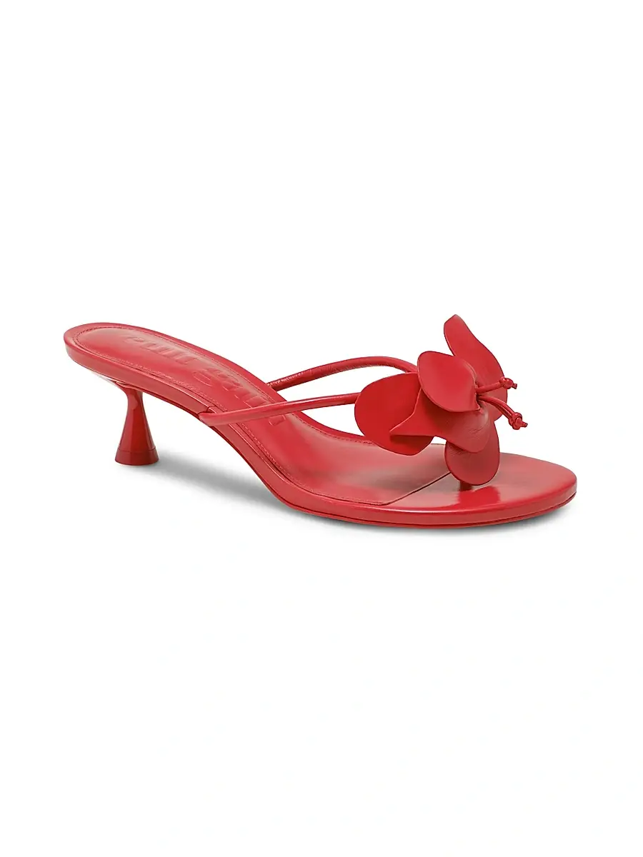 Cult Gaia Women's Addison 55MM Leather Kitten-Heel Sandals | Thumbnail 2 Cult Gaia Women's Addison 55MM Leather Kitten-Heel Sandals | Thumbnail 2