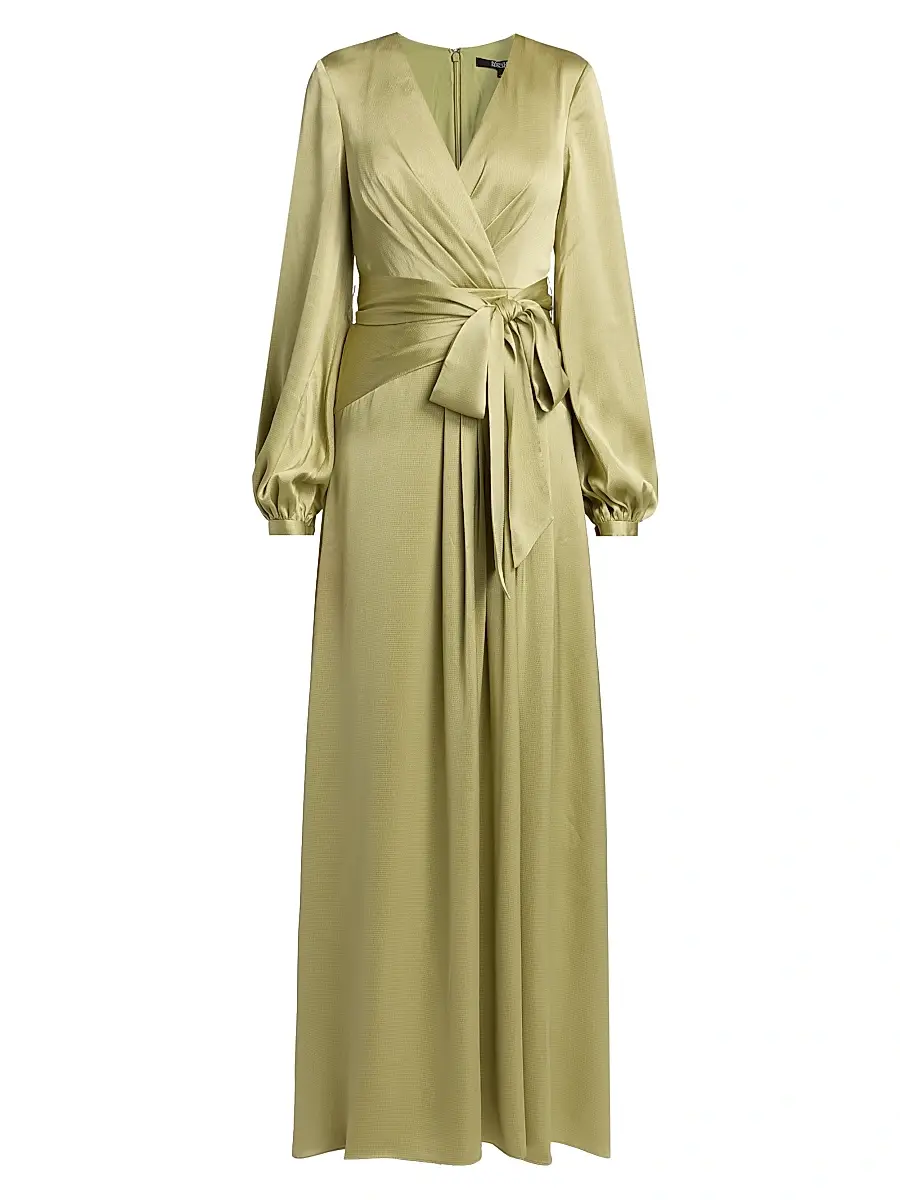 BADGLEY MISCHKA Women's Satin V-Neck Blouson Gown