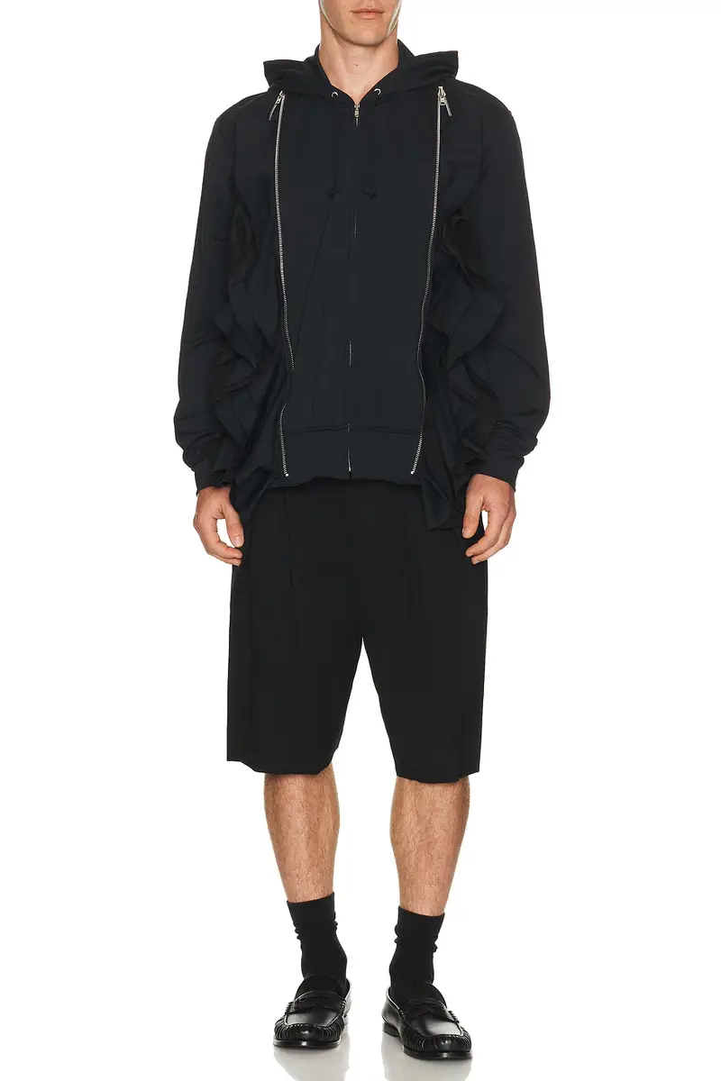 COMME des GARCONS BLACK Wool Tailored Shorts | Thumbnail 3
