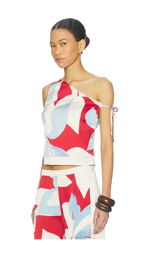SEVEN WONDERS Amoree One Shoulder Tie Top | Thumbnail 2
