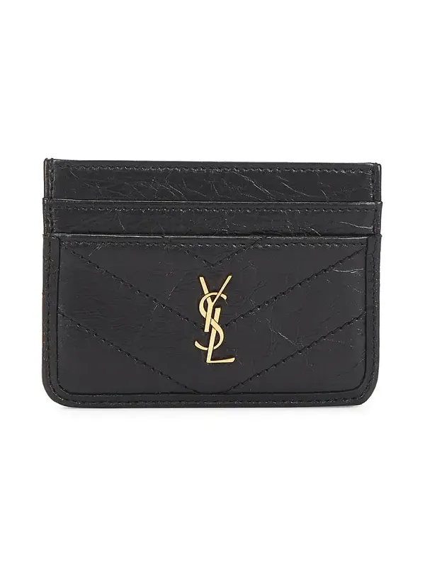 Saint Laurent Cuir Vintage Froisse Matelasse Credit Card Case