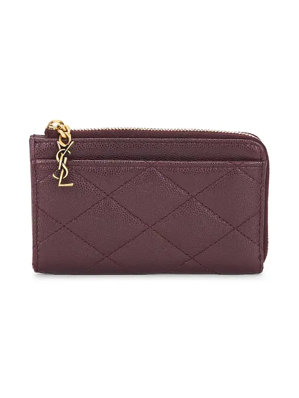 Grain De Poudre Matelasse Zipped Card Case Grain De Poudre Matelasse Zipped Card Case