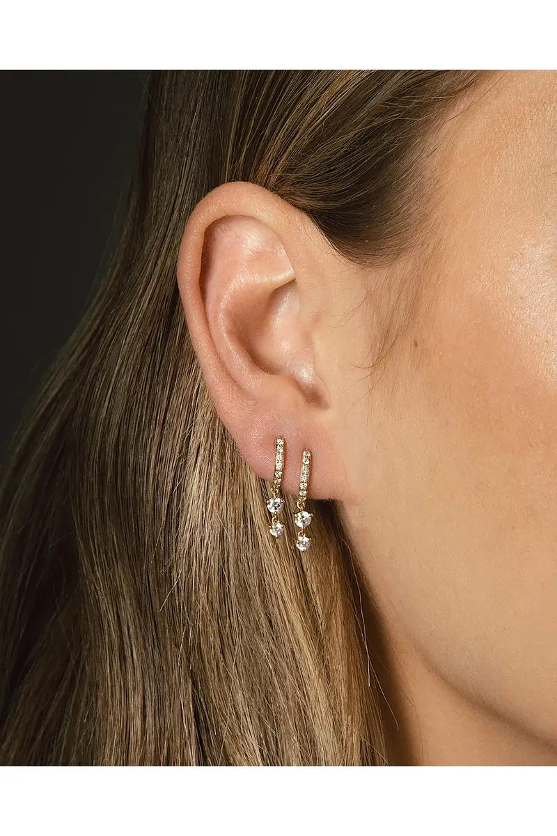 Carbon & Hyde Stardust Drop Huggies Earring | Thumbnail 2