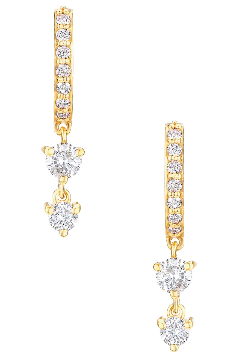Carbon & Hyde Stardust Drop Huggies Earring | Thumbnail 3