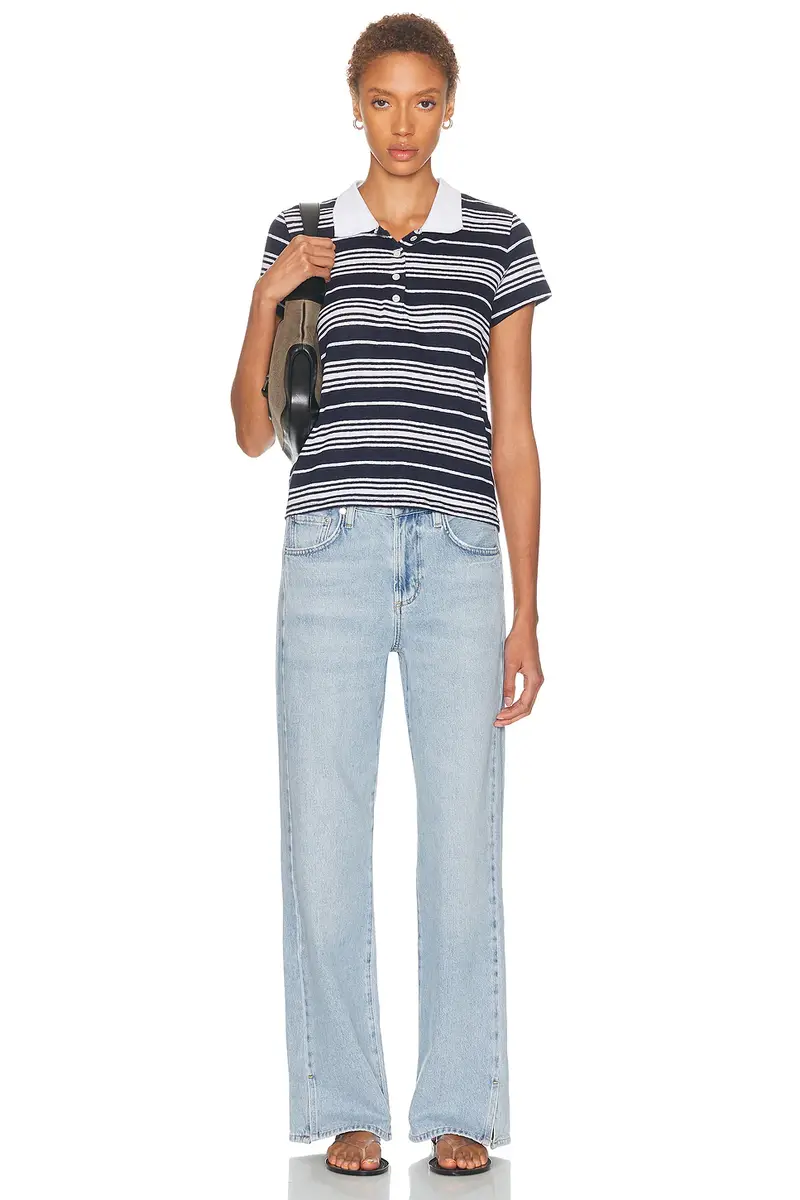 Frame The Striped Short Sleeve Polo | Thumbnail 4 Frame The Striped Short Sleeve Polo | Thumbnail 4
