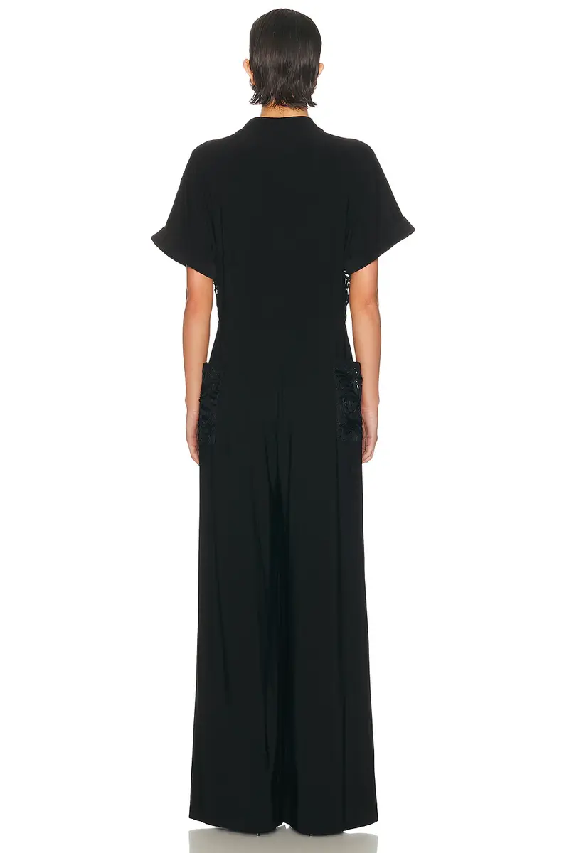 Norma Kamali Geralyn Short Sleeve Jumpsuit | Thumbnail 3 Norma Kamali Geralyn Short Sleeve Jumpsuit | Thumbnail 3