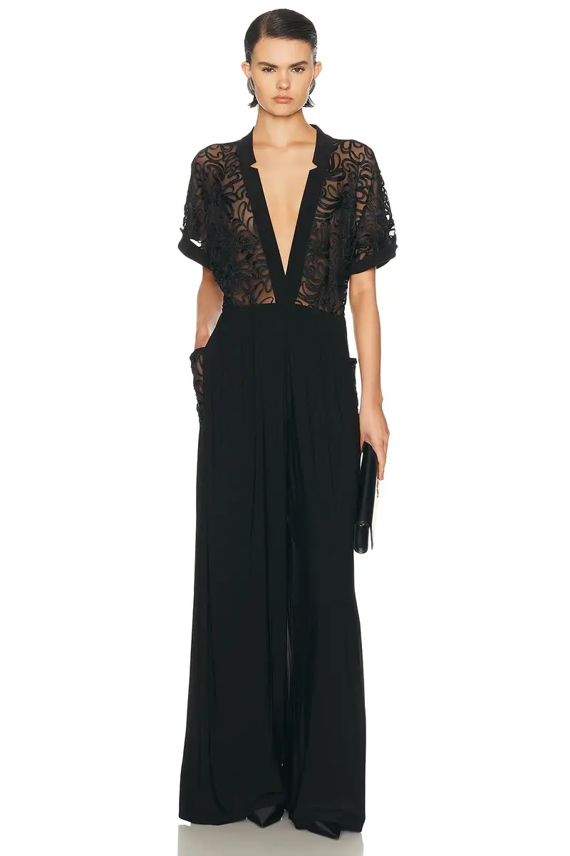 Norma Kamali Geralyn Short Sleeve Jumpsuit | Thumbnail 4 Norma Kamali Geralyn Short Sleeve Jumpsuit | Thumbnail 4