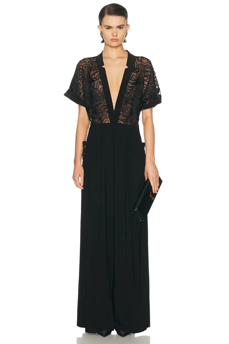 Norma Kamali Geralyn Short Sleeve Jumpsuit