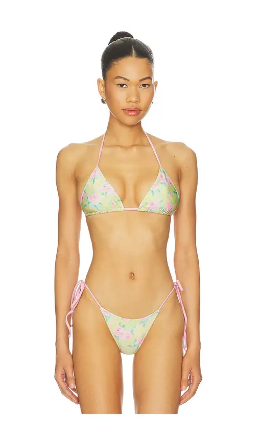 Frankies Bikinis Nick Satin Bikini Top | Image 1 Frankies Bikinis Nick Satin Bikini Top | Image 1