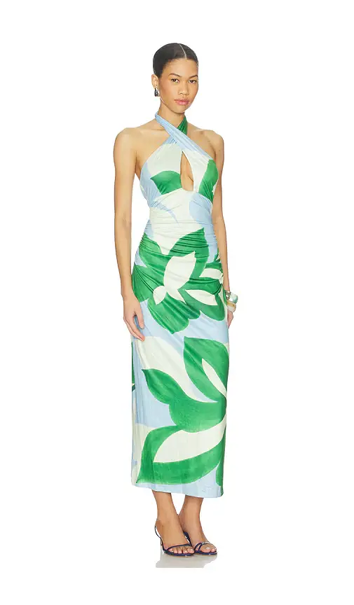 SEVEN WONDERS Aubrie Cross Front Midi Dress | Thumbnail 2