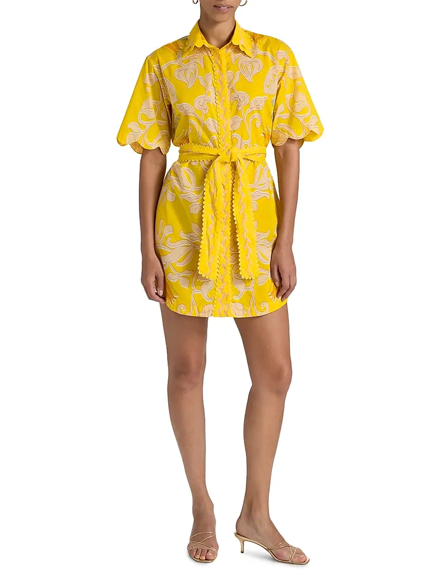 Poupette St Barth Women's Wes Floral Cotton Mini-Shirtdress | Thumbnail 2 Poupette St Barth Women's Wes Floral Cotton Mini-Shirtdress | Thumbnail 2