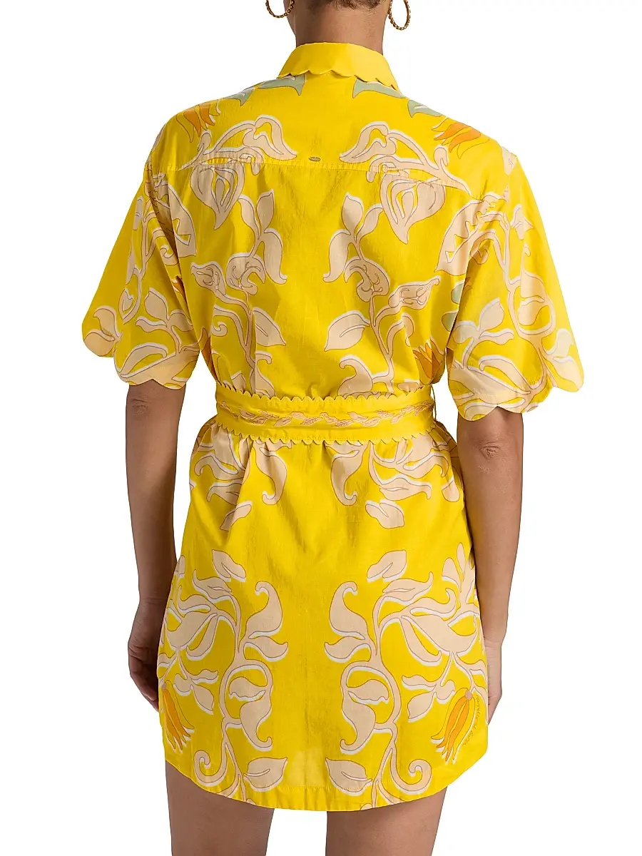 Poupette St Barth Women's Wes Floral Cotton Mini-Shirtdress | Thumbnail 5 Poupette St Barth Women's Wes Floral Cotton Mini-Shirtdress | Thumbnail 5