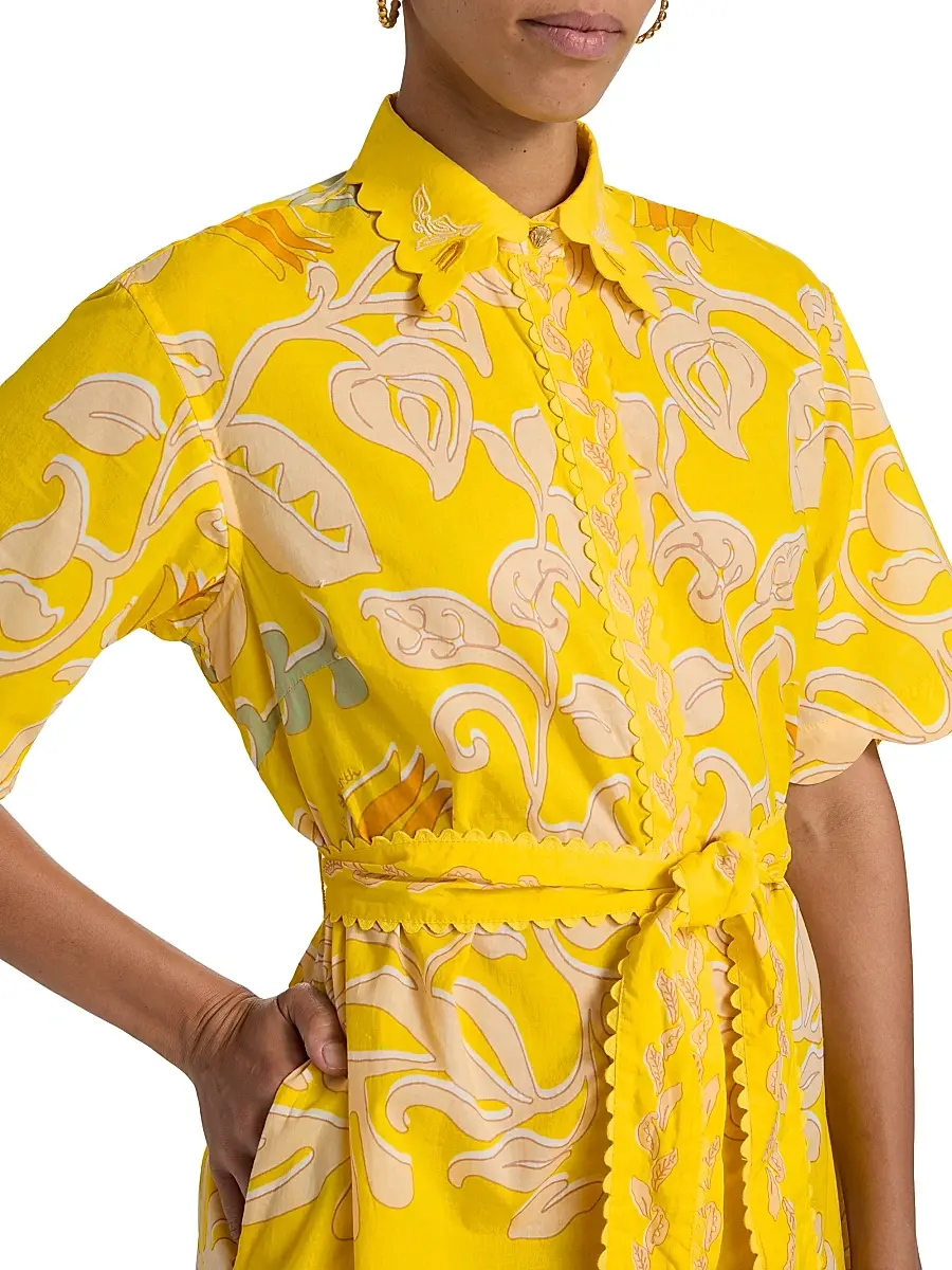 Poupette St Barth Women's Wes Floral Cotton Mini-Shirtdress | Thumbnail 6 Poupette St Barth Women's Wes Floral Cotton Mini-Shirtdress | Thumbnail 6