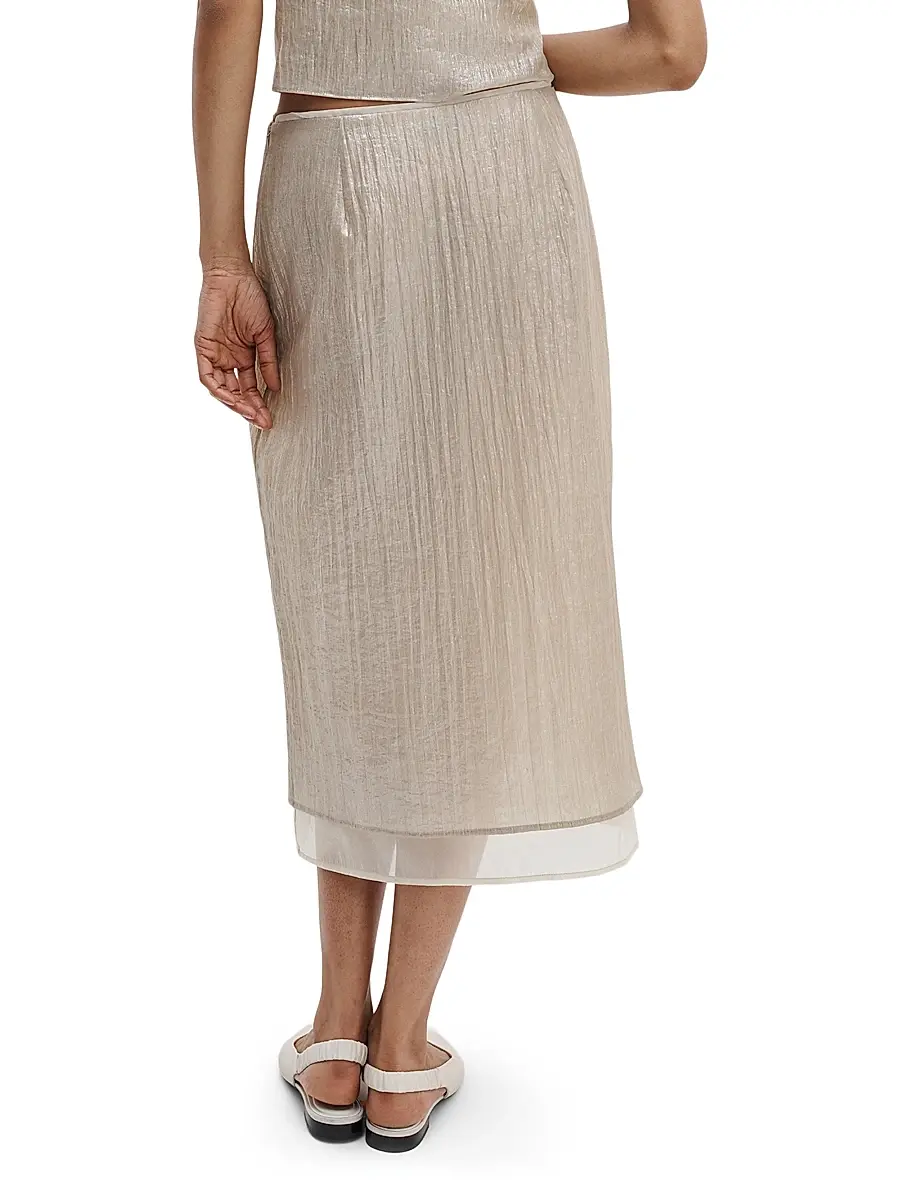 rag & bone Women's Suki Metallic Crinkled Midi-Skirt | Thumbnail 5 rag & bone Women's Suki Metallic Crinkled Midi-Skirt | Thumbnail 5