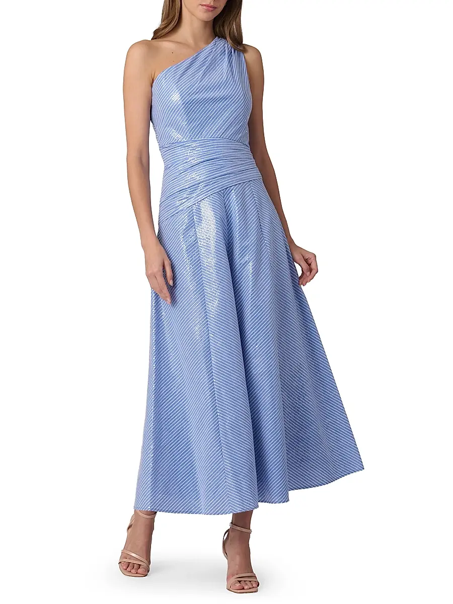 Shoshanna Women's Nikki Sequined One-Shoulder Gown | Thumbnail 2 Shoshanna Women's Nikki Sequined One-Shoulder Gown | Thumbnail 2