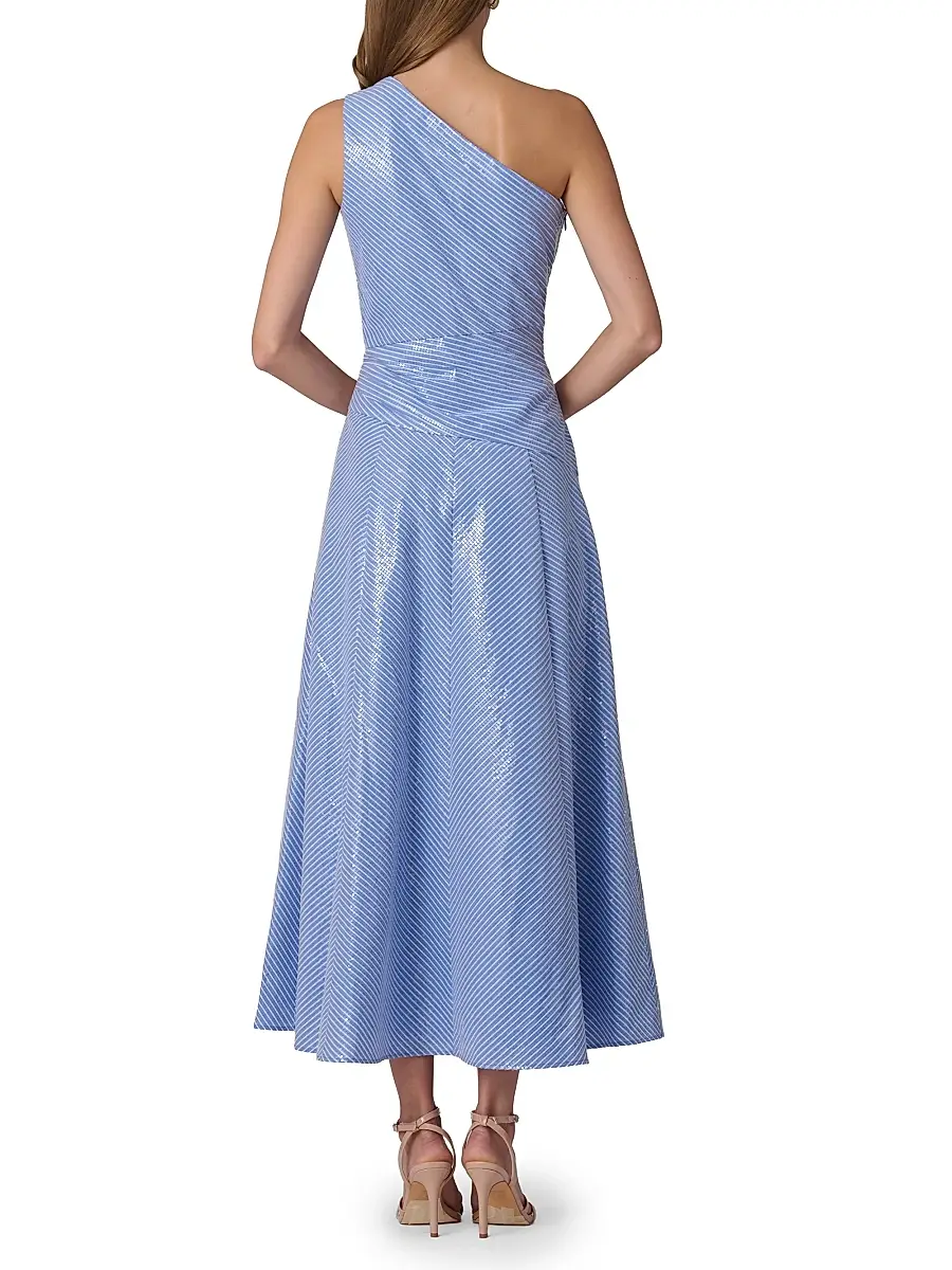Shoshanna Women's Nikki Sequined One-Shoulder Gown | Thumbnail 3 Shoshanna Women's Nikki Sequined One-Shoulder Gown | Thumbnail 3