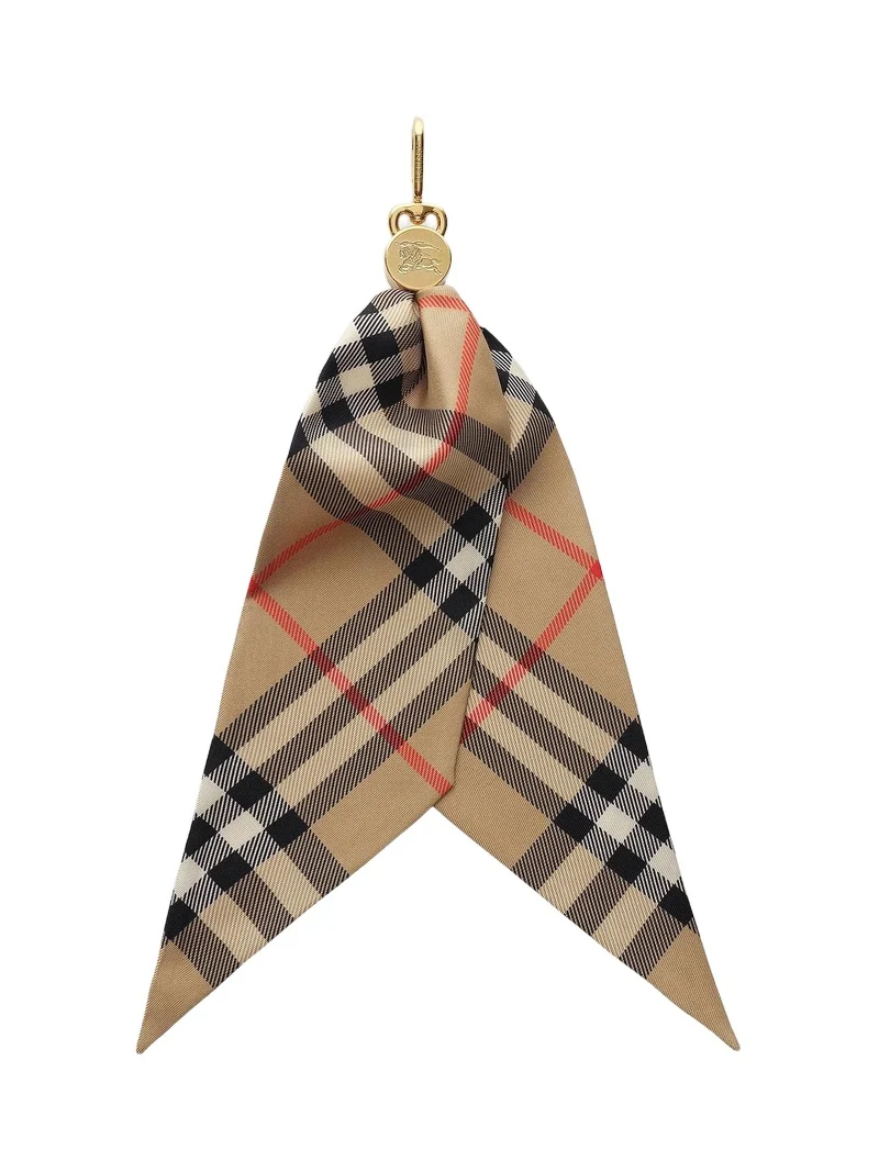 Women's Check Silk Scarf Charm