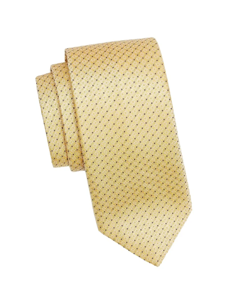 Men's Micro Quadratti Woven Silk Tie
