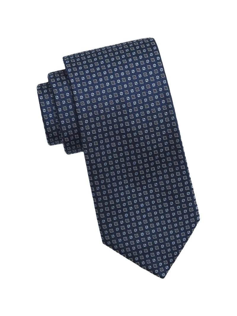 Canali Men's Circles & Squares Micro-Medallion Silk Tie