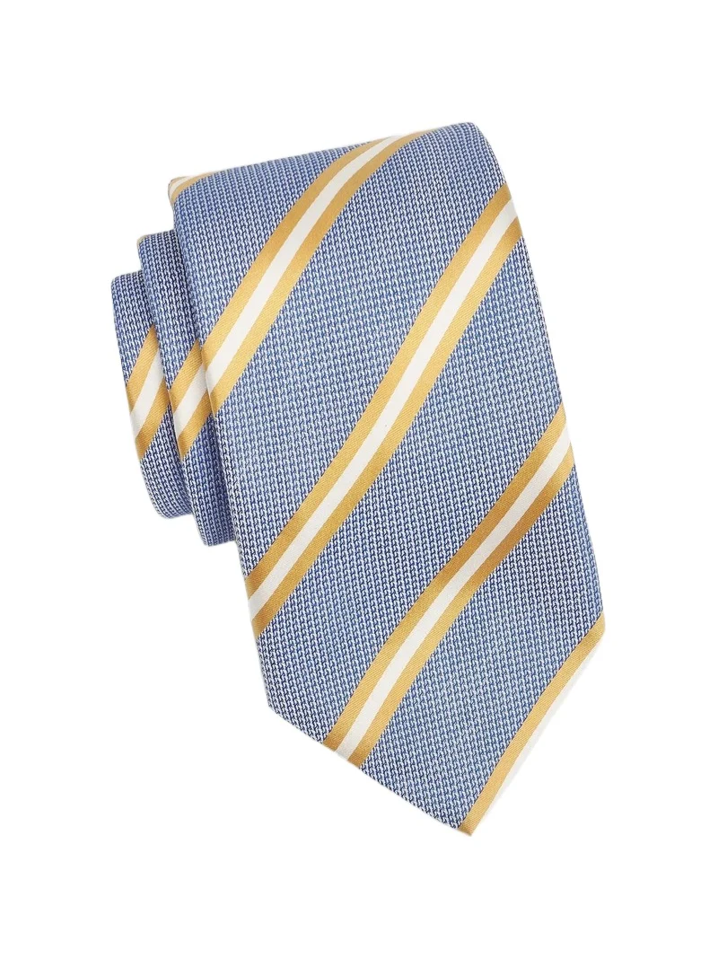 Canali Men's Repp Stripe Silk Tie