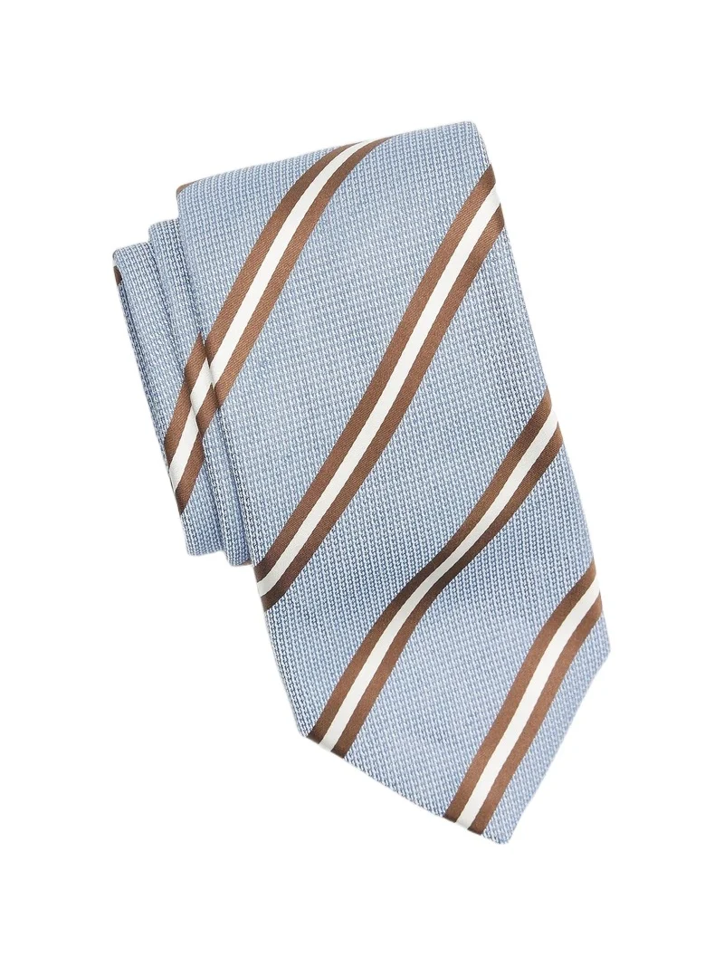 Canali Men's Repp Striped Silk Tie