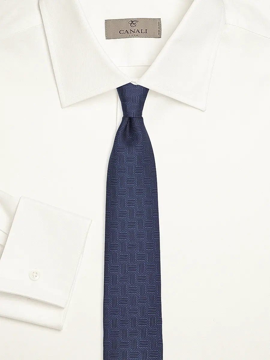 Canali Men's Art Deco Motif Silk Tie | Thumbnail 2 Canali Men's Art Deco Motif Silk Tie | Thumbnail 2