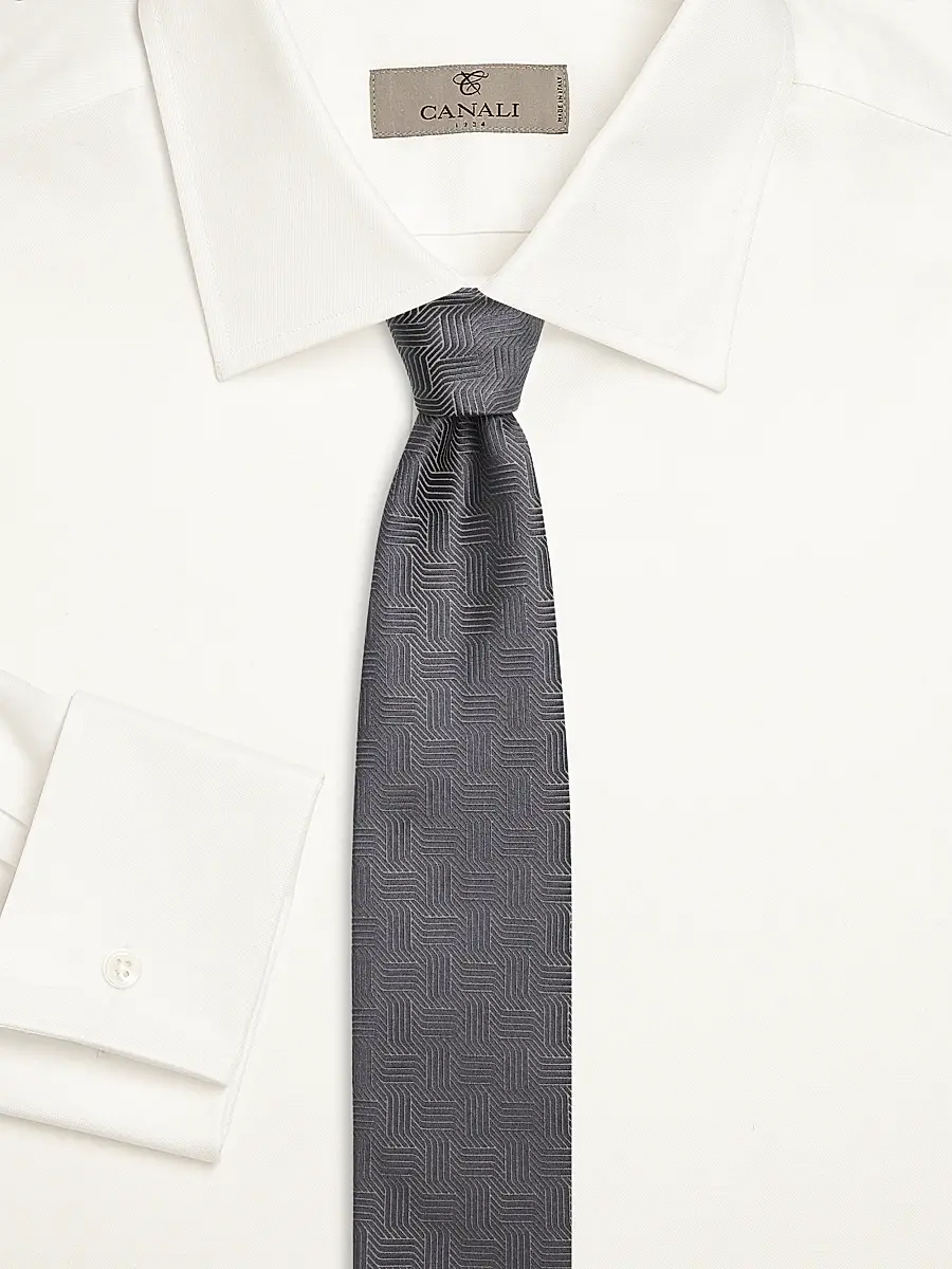 Canali Men's Art Deco Motif Silk Tie | Thumbnail 2