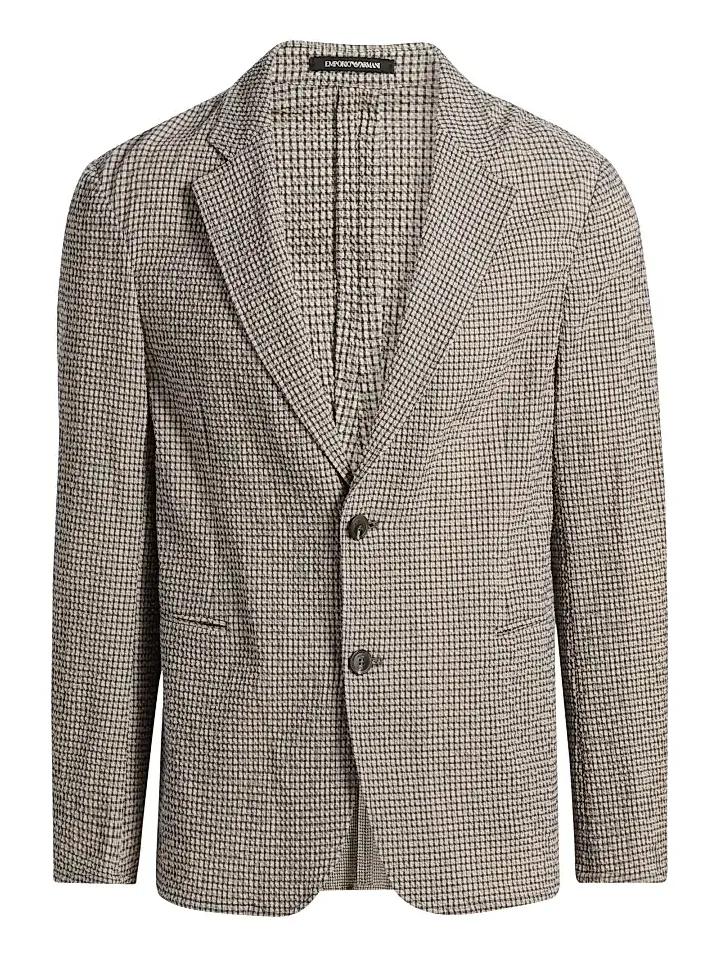 Emporio Armani Men's Check Seersucker Soft Jacket