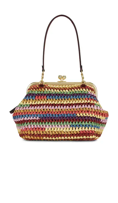 Coach Large Weave Straw Kisslock 27 Frame Bag | Thumbnail 2 Coach Large Weave Straw Kisslock 27 Frame Bag | Thumbnail 2