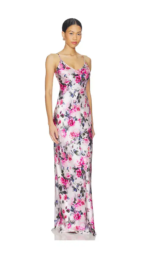 L'Agence Serita Maxi V Neck Bias Dress | Thumbnail 2