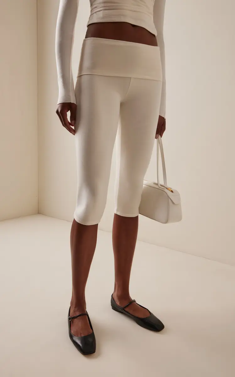 ÉTERNE Foldover Jersey Capri Leggings | Thumbnail 3