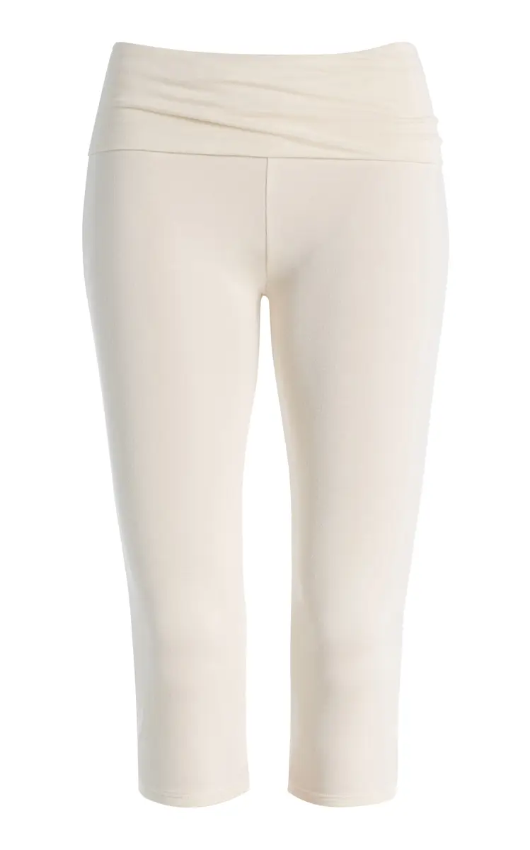 ÉTERNE Foldover Jersey Capri Leggings