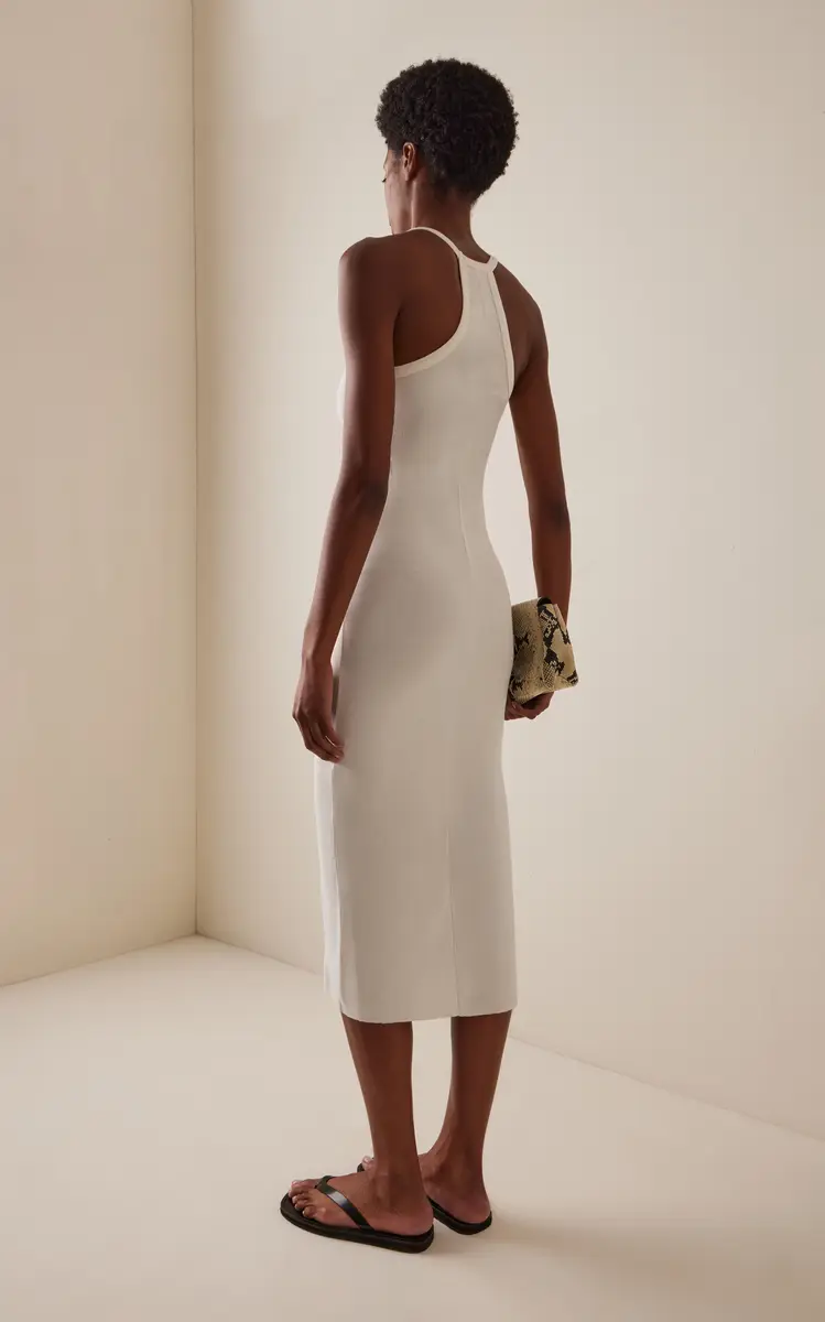 ÉTERNE Ribbed Jersey Halter Maxi Dress | Thumbnail 4 ÉTERNE Ribbed Jersey Halter Maxi Dress | Thumbnail 4