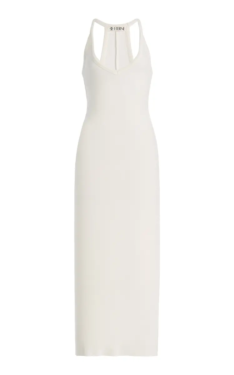 ÉTERNE Ribbed Jersey Halter Maxi Dress | Thumbnail 7 ÉTERNE Ribbed Jersey Halter Maxi Dress | Thumbnail 7