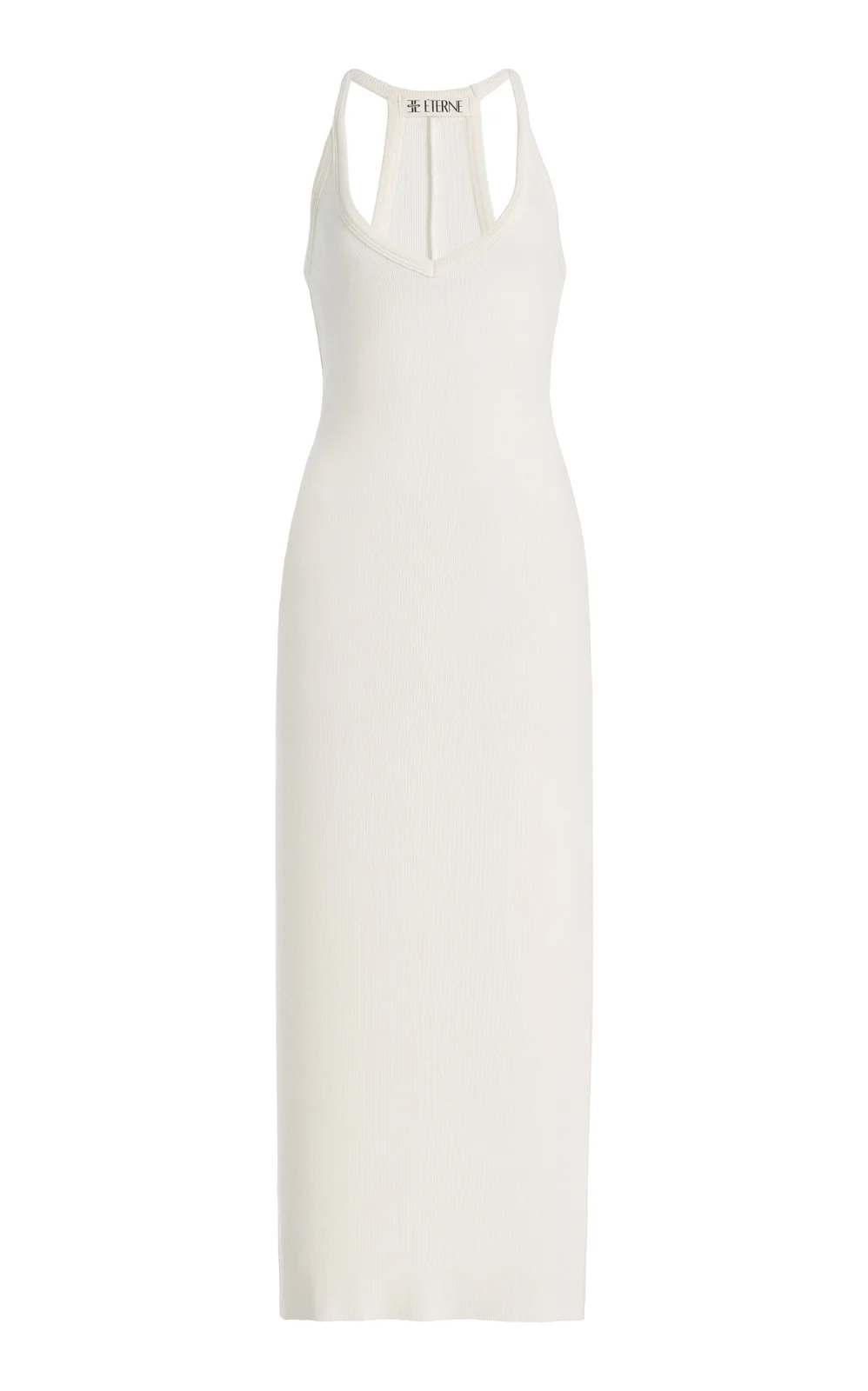 Ribbed Jersey Halter Maxi Dress